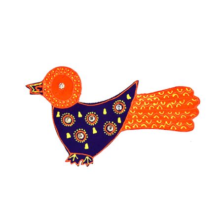 Handcrafted Folk Bird Wooden Fridge Magnet Kitchen Decor